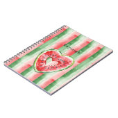 Carnet Pastèque à coeur rouge vert (Côté gauche)