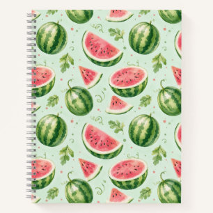 Carnet Pastèque Aquarelle Motif de Fruits d'Été