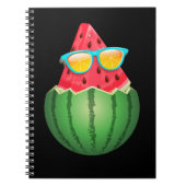 Carnet Pastèque cool avec lunettes de soleil été (Devant)