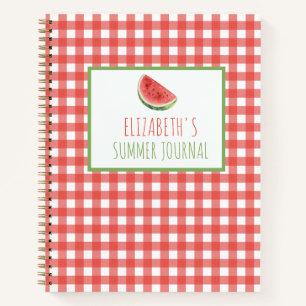 Carnet Pastèque d'été et carreaux rouge gingham