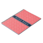 Carnet Pastèque dorée rose Clé grecque Motif avec nom (Côté gauche)