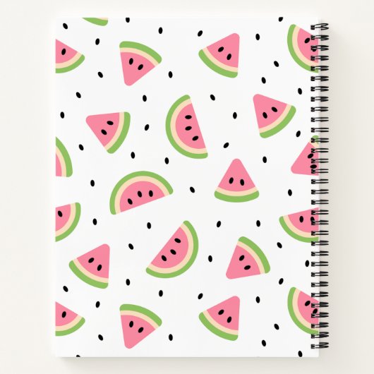 Carnet Pastèque rose, Graines de pastèque, Motif d'été (Dos)