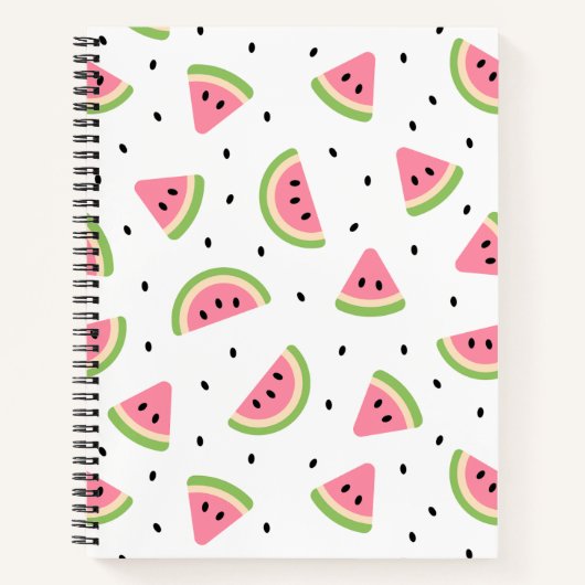 Carnet Pastèque rose, Graines de pastèque, Motif d'été (Devant)