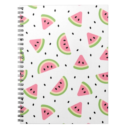 Carnet Pastèque rose, Graines de pastèque, Motif d'été (Devant)