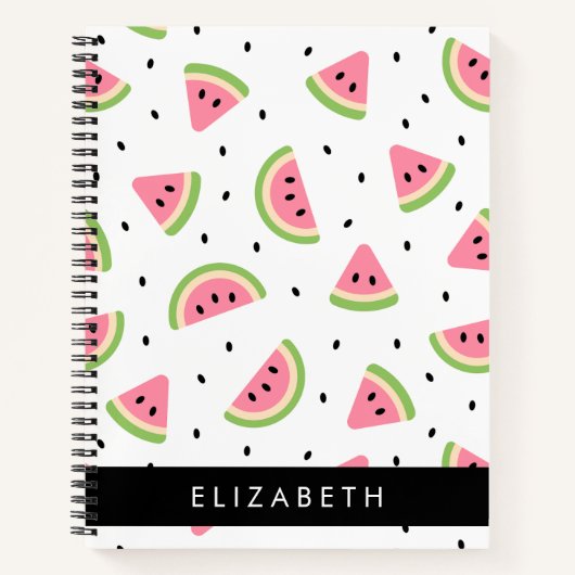 Carnet Pastèque Rose, Pâtes De Pâques, Votre Nom (Devant)