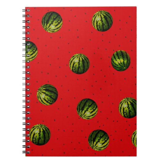 Carnet pastèque rouge et graines (Devant)