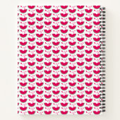 Carnet pastèque rouge personnalisée avec motif de coeur (Dos)