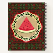 Carnet pastèque sur plaque d'olive avec tatreez palestini (Dos)