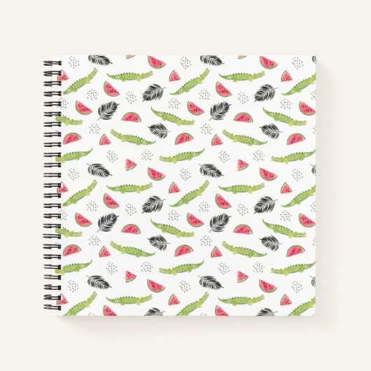 Carnet Pastèque tropicale et Motif de crocodile (Devant)