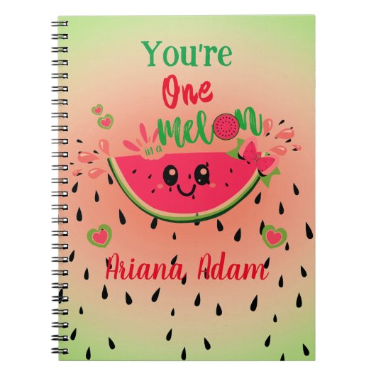 Carnet Pastèque Un Nom De Fille Anniversaire De Melon  (Devant)