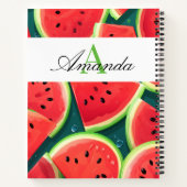 Carnet Pastèque Verte Vector Monogramme Motif sans coutur (Dos)