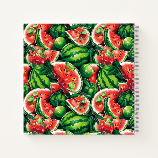 Carnet pastèques, chaux, feuilles de pastèque, petite cha (Dos)