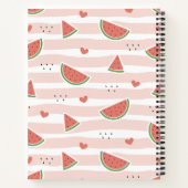 Carnet Pastèques Rouges, Coeurs, Bandes, Votre Nom (Dos)