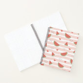 Carnet Pastèques rouges, Coeurs, Grandes Pâtes, Motif d'é (Intérieur)