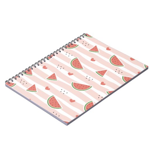 Carnet Pastèques rouges, Coeurs, Grandes Pâtes, Motif d'é (Côté gauche)