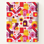 Carnet Pat Abstrait géométrique rétro n° 13 rouge orange (Dos)