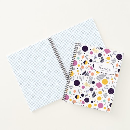 Carnet Pat Abstrait géométrique rétro n° 8 Magenta ID1067 (Intérieur)