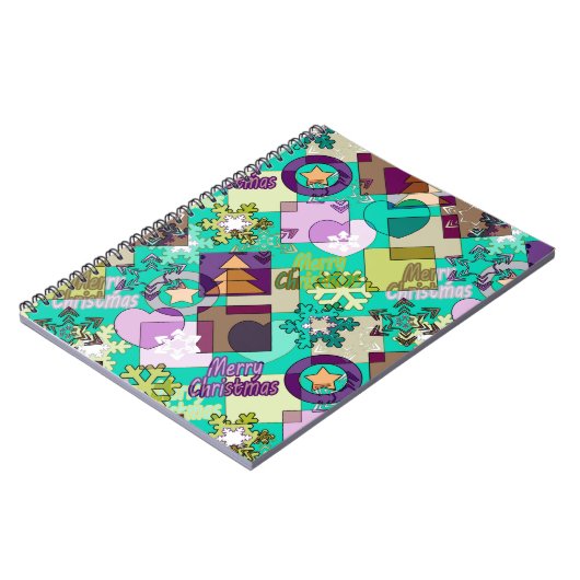 Carnet patchwork Abstrait design de Noël Symbo du Nouvel  (Côté gauche)