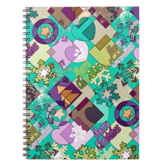 Carnet patchwork Abstrait design de Noël Symbo du Nouvel  (Devant)