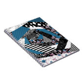 Carnet patchwork bleu, populaire, patchwork, folle, rusti (Côté Droit)