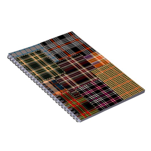 Carnet patchwork chercks motif, design tartan, surface (Côté Droit)