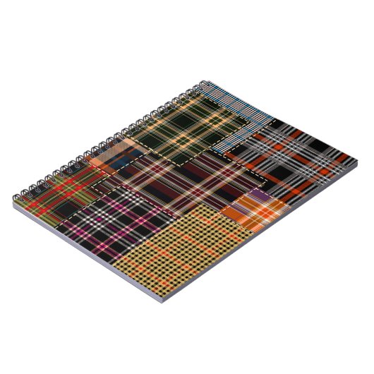 Carnet patchwork chercks motif, design tartan, surface (Côté gauche)