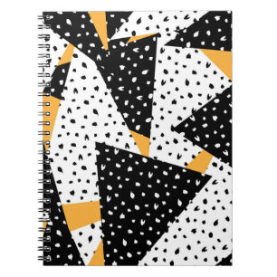 Carnet Patchwork de points minimaux : noir blanc jaune