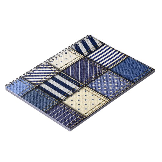 Carnet Patchwork Denim bleu (Côté gauche)