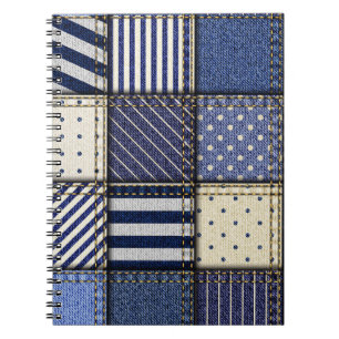 Carnet Patchwork Denim bleu