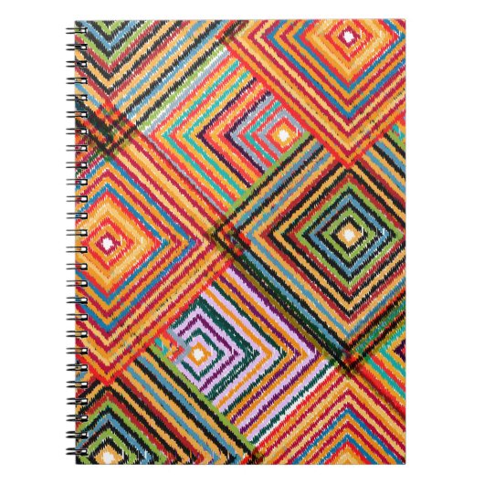 Carnet Patchwork Design avec Carrés aztèques. (Devant)