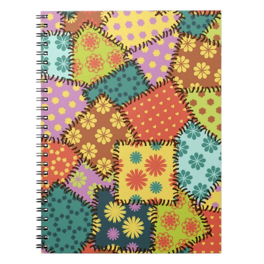 Carnet Patchwork Eclectique : Mélange Motif Diverse (Devant)