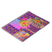 Carnet Patchwork floral fou violet coloré (Côté gauche)