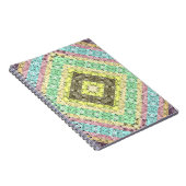 Carnet Patchwork folk décoration rétro jaune brillant (Côté Droit)