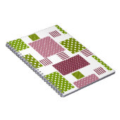 Carnet Patchwork marron vert pois blancs dos (Côté Droit)