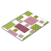 Carnet Patchwork marron vert pois blancs dos (Côté gauche)
