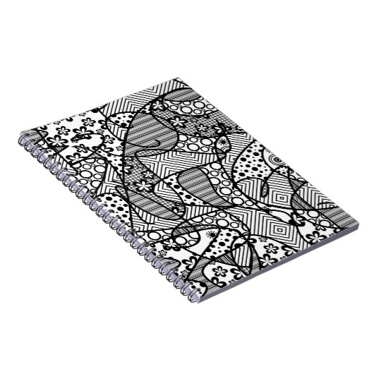 Carnet Patchwork noir et blanc 04 de motif (Côté Droit)
