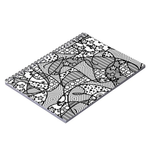 Carnet Patchwork noir et blanc 04 de motif (Côté gauche)