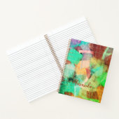 Carnet Patchwork Personnalisé Aspect Boho Rétro Vert Marr (Intérieur)