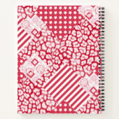 Carnet Patchwork rouge et blanc rustique (Dos)