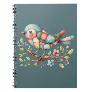 Carnet Patchwork Songbird on Blooming Branch