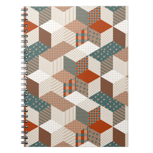 Carnet Patchwork Stars Vintage Brown Vert (Devant)