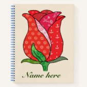 Carnet Patchworkrose, bloc-notes personalisiert (Devant)