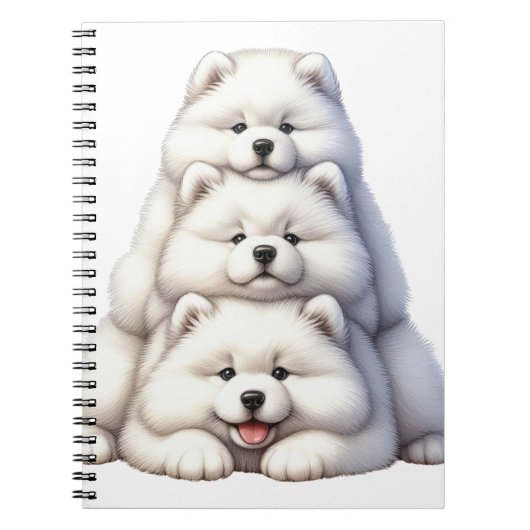 CARNET PÂTE DE CHIENS SAMOYENS BLANCS (Devant)