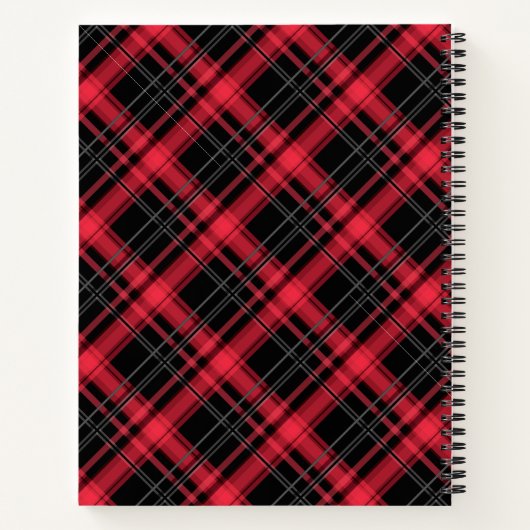 Carnet Pâte rayée en tartan à damiers plaid transparent (Dos)