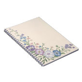 Carnet Pâte violet, blanc & bleu Botanique Flore Imprimer (Côté Droit)