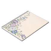 Carnet Pâte violet, blanc & bleu Botanique Flore Imprimer (Côté gauche)