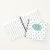 Carnet Pâtes de chat vert Teal mignonnes avec les coeurs  (Intérieur)