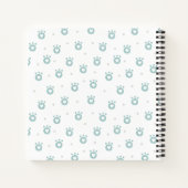 Carnet Pâtes de chat vert Teal mignonnes avec les coeurs  (Dos)