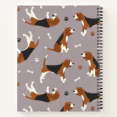 Carnet Pâtes et os Beagle mignons Gris (Dos)