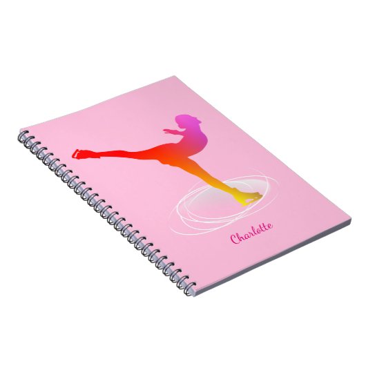 Carnet Patinage sur glace couleur vive Silhouette (Côté Droit)